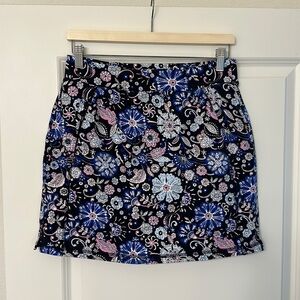 T by Talbots athletic skort blue floral print size small